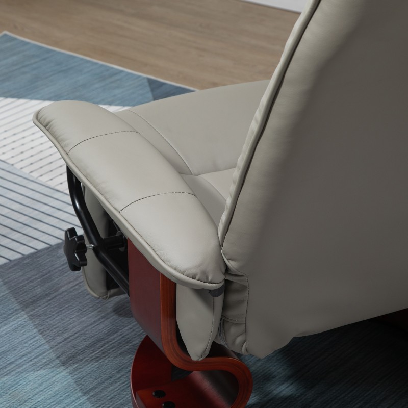 Lepotuoli tv-tuoli keinonahkaa 360° kääntyvä ja kallistuva 78 x 87 x 100 cm harmaa