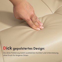 Lepotuoli keinonahkaa, kallistettava ja kääntyvä, puurunko, 78 x 87 x 100 cm, kermanvalkoinen, kantavuus 120 kg