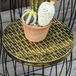 3 kpl sohvapöytä- ja pikkupöytäsarja ulko- ja sisäkäyttöön, metalli, musta, 3 kokoa