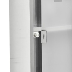 Lääkekaappi seinälle, ruostumaton teräs ja karkaistu lasi, lukittava, 3 hyllyä, 20 x 12 x 58 cm, hopea