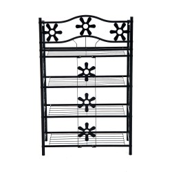 Metallinen kenkähylly ja kukkateline 4 tasoa 59,5 x 30 x 92 cm musta