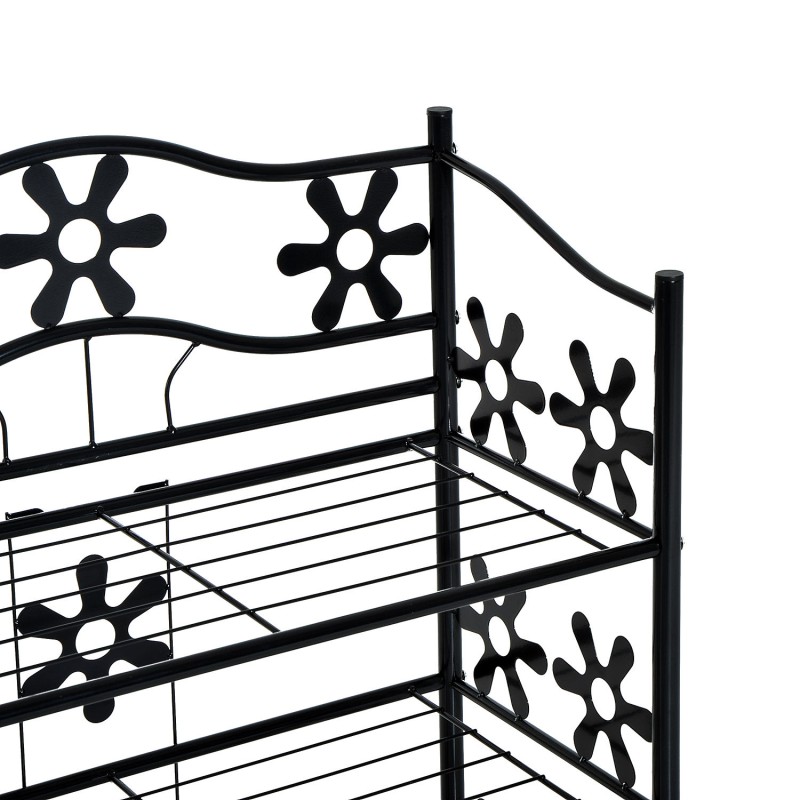 Metallinen kenkähylly ja kukkateline 4 tasoa 59,5 x 30 x 92 cm musta