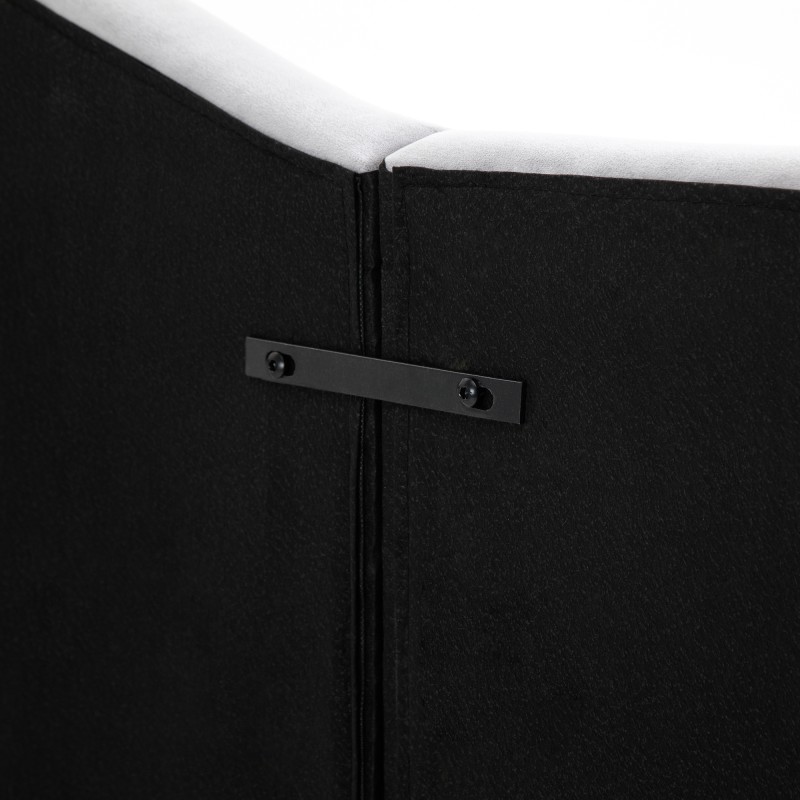 Sängynpääty makuuhuoneeseen, pehmustettu poppeli, 185 x 8 x 134 cm, harmaa