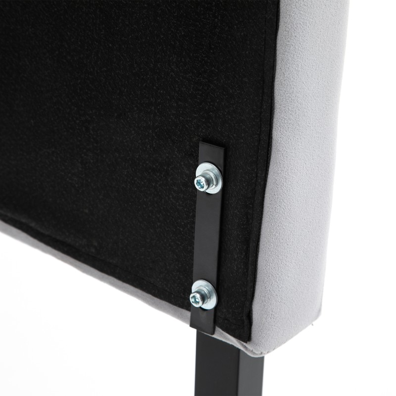 Sängynpääty makuuhuoneeseen, pehmustettu poppeli, 185 x 8 x 134 cm, harmaa