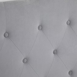 Sängynpääty makuuhuoneeseen, pehmustettu poppeli, 185 x 8 x 134 cm, harmaa