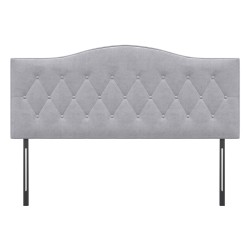 Sängynpääty makuuhuoneeseen, pehmustettu poppeli, 185 x 8 x 134 cm, harmaa