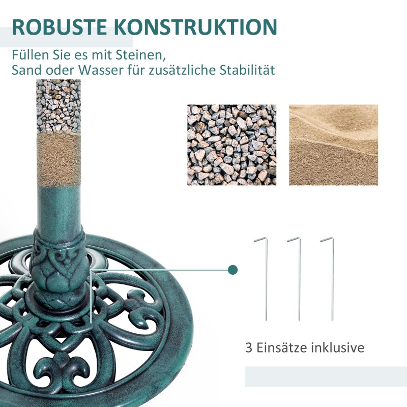 Lintuallas ja lintukylpy puutarhaan, muovi, Ø50 x 69,5 cm, 3 l, vihreä vintage-malli