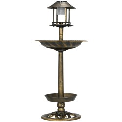 Lintuallas ja ruokintateline aurinkovalolla muovi 50 x 110 cm pronssinvärinen