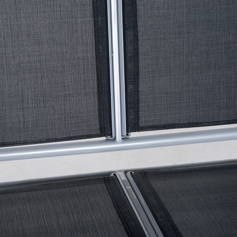 Puutarhakeinu 3 hengen teräsrunkoinen säädettävällä aurinkokatoksella 171x108x150 cm musta