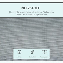 3 hengen puutarhakeinu säädettävällä aurinkokatoksella, metalli, 171x108x154 cm, harmaa