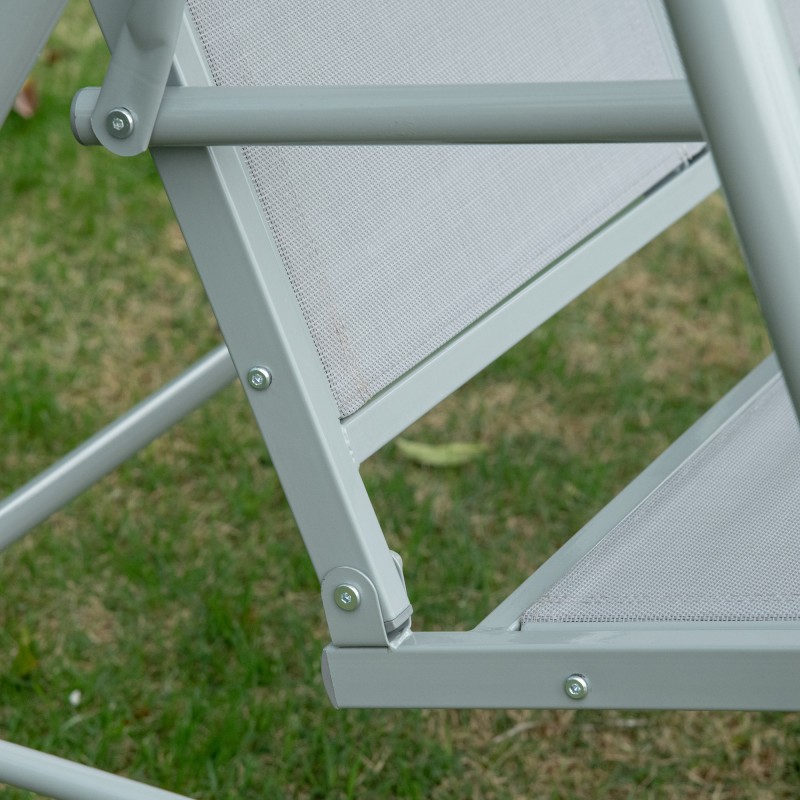 3 hengen puutarhakeinu säädettävällä aurinkokatoksella, metalli, 171x108x154 cm, harmaa