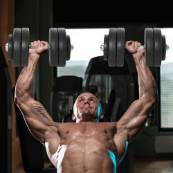 Käsipainosetti 50 kg, säädettävä, teräs ja muovi, 2 tankoa, levypainot, musta