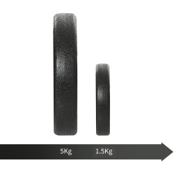 Käsipainosetti 50 kg, säädettävä, teräs ja muovi, 2 tankoa, levypainot, musta
