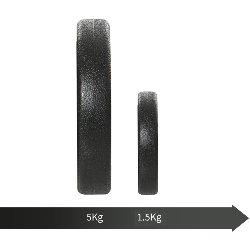 Käsipainosetti 50 kg, säädettävä, teräs ja muovi, 2 tankoa, levypainot, musta