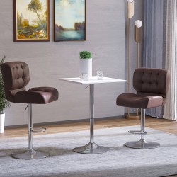 Korkeussäädettävä baaripöytä / bistropöytä teräsjalalla 60 x 60 x 69–92 cm valkoinen