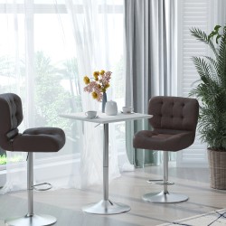 Korkeussäädettävä baaripöytä / bistropöytä teräsjalalla 60 x 60 x 69–92 cm valkoinen