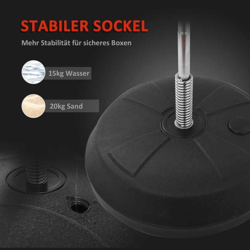 Vapaasti seisova nyrkkeilypallo setti, korkeussäädettävä 125–145 cm, hanskat ja pumppu, punainen