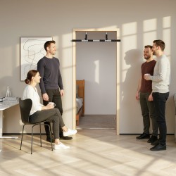 Leuanvetotanko oviaukkoon, monitoiminen teräs, 92 x 40 x 17 cm, musta/harmaa