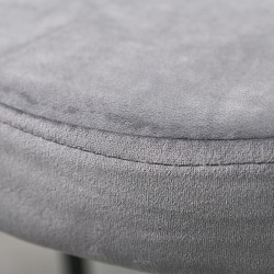 Pinottava ruokailujakkara samettimainen verhoilu metalli 41,5 x 41,5 x 46 cm 4 kpl harmaa