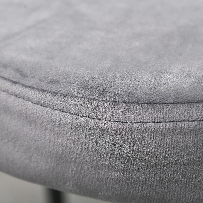 Pinottava ruokailujakkara samettimainen verhoilu metalli 41,5 x 41,5 x 46 cm 4 kpl harmaa