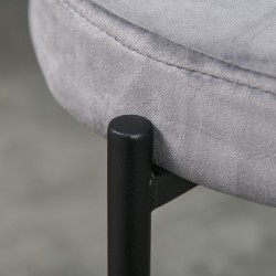 Pinottava ruokailujakkara samettimainen verhoilu metalli 41,5 x 41,5 x 46 cm 4 kpl harmaa