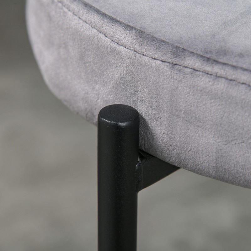 Pinottava ruokailujakkara samettimainen verhoilu metalli 41,5 x 41,5 x 46 cm 4 kpl harmaa