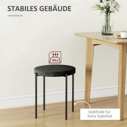 Ruokapöydän tuolit 4 kpl, samettimainen kangas ja metallijalat, Ø40 cm, musta