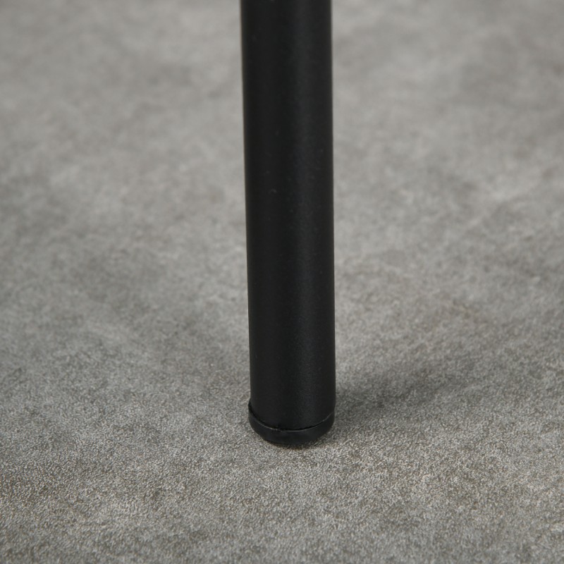 Ruokapöydän tuolit 4 kpl, samettimainen kangas ja metallijalat, Ø40 cm, musta