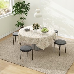 Keittiöjakkara 4 kpl setti, pinottava, samettimainen kangas, teräsrunko, 41,5 x 41,5 x 46 cm, tummanharmaa