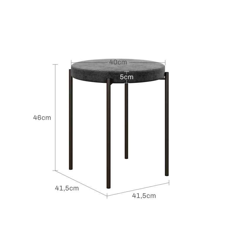 Keittiöjakkara 4 kpl setti, pinottava, samettimainen kangas, teräsrunko, 41,5 x 41,5 x 46 cm, tummanharmaa