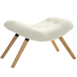 Rahi olohuoneeseen ja makuuhuoneeseen fleece verhoilu pyökkijalat 67 x 45 x 38 cm creamivalkoinen