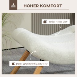 Rahi olohuoneeseen ja makuuhuoneeseen, fleece-verhoilu, pyökkijalat, 67 x 45 x 38 cm, creamivalkoinen