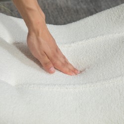 Rahi olohuoneeseen ja makuuhuoneeseen, fleece-verhoilu, pyökkijalat, 67 x 45 x 38 cm, creamivalkoinen