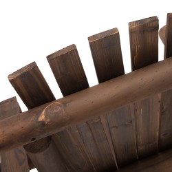 Kaksipaikkainen puinen puutarhapenkki integroidulla pöydällä 157 x 88 x 103 cm ruskea