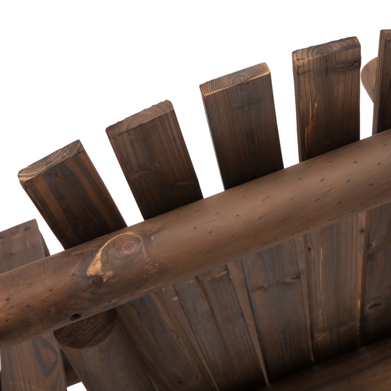 Kaksipaikkainen puinen puutarhapenkki integroidulla pöydällä 157 x 88 x 103 cm ruskea