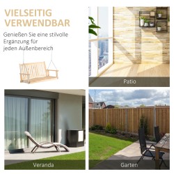 Kaksipaikkainen puutarhakeinu riippupenkki ulkokäyttöön kuusipuu 117 x 69 x 60 cm luonnonväri