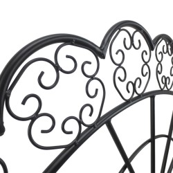 Puutarhapenkki 2 henkilölle ulkokäyttöön, metallia, 107 x 55,5 x 90,5 cm, musta