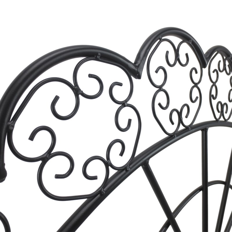 Puutarhapenkki 2 henkilölle ulkokäyttöön, metallia, 107 x 55,5 x 90,5 cm, musta