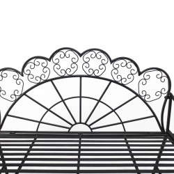 Puutarhapenkki 2 henkilölle ulkokäyttöön, metallia, 107 x 55,5 x 90,5 cm, musta