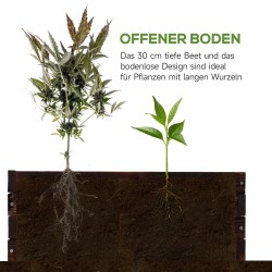 Viljelylaatikko puuta 60 x 60 x 23 cm tummanruskea