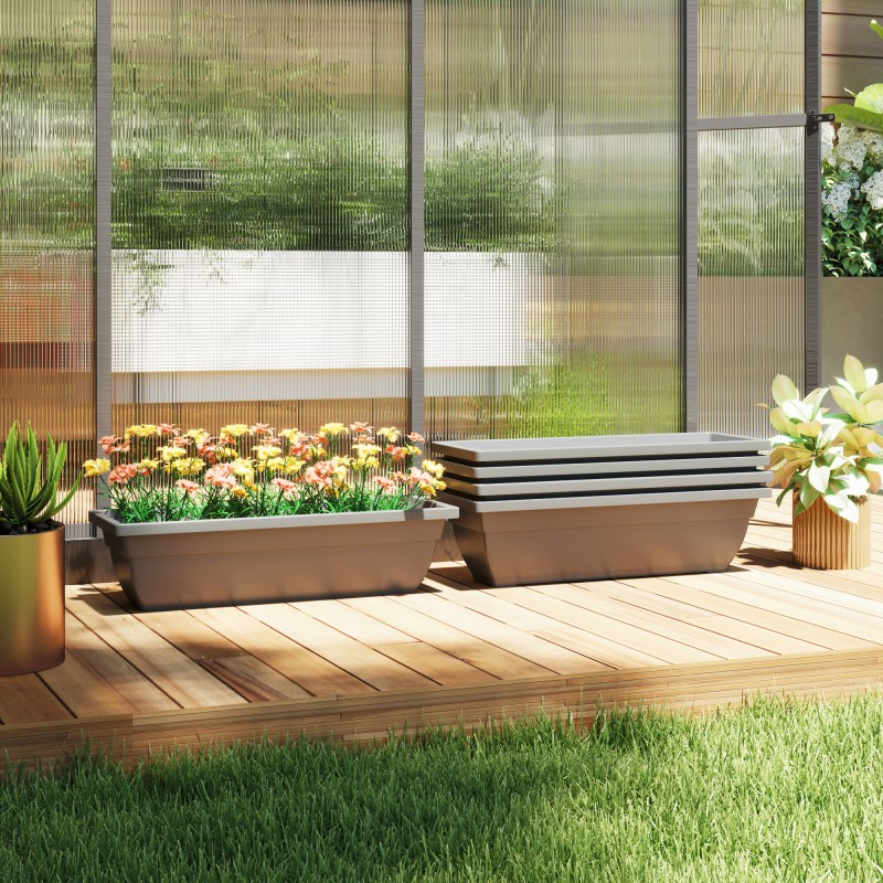 Istutuslaatikko ulkokäyttöön muovia 59 x 21 x 16 cm 5 kpl harmaa