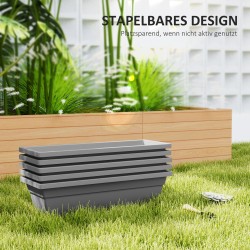 Istutuslaatikko ulkokäyttöön muovia 59 x 21 x 16 cm 5 kpl harmaa