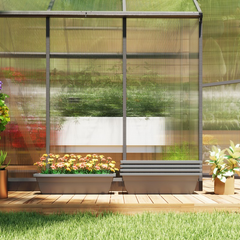 Istutuslaatikko ulkokäyttöön muovia 59 x 21 x 16 cm 5 kpl harmaa