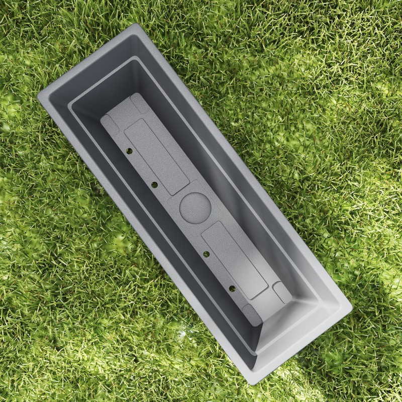 Istutuslaatikko ulkokäyttöön muovia 59 x 21 x 16 cm 5 kpl harmaa