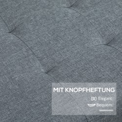 Säilytyspenkki eteiseen nappitikkauksella 125 x 49 x 41,5 cm harmaa