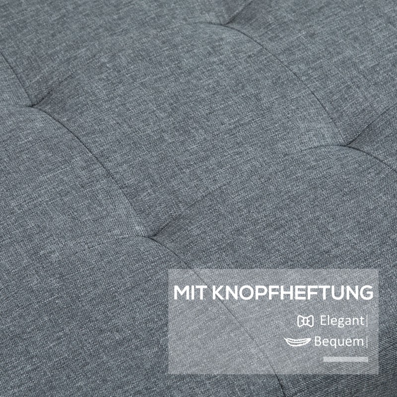 Säilytyspenkki eteiseen nappitikkauksella 125 x 49 x 41,5 cm harmaa