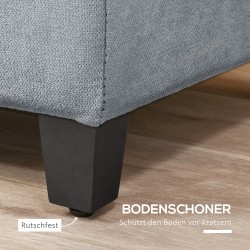 Säilytyspenkki eteiseen nappitikkauksella 125 x 49 x 41,5 cm harmaa