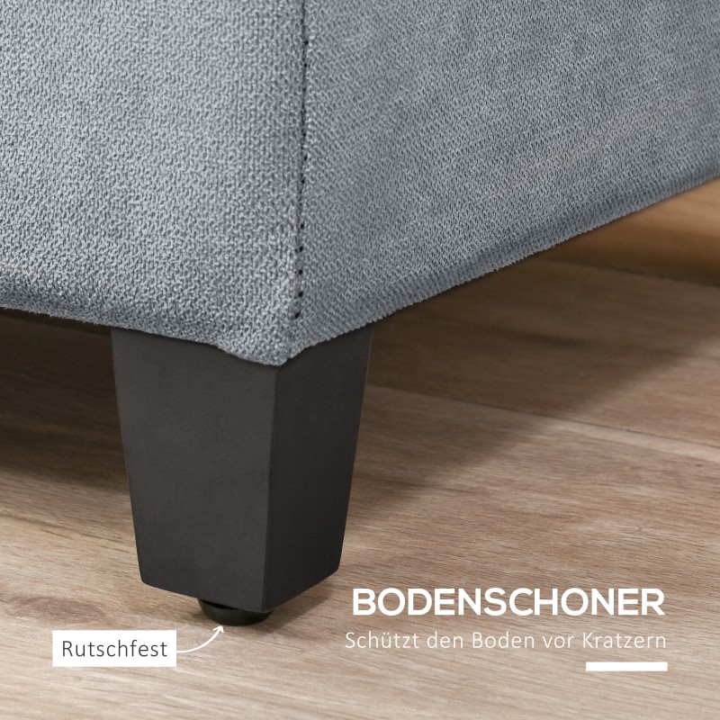 Säilytyspenkki eteiseen nappitikkauksella 125 x 49 x 41,5 cm harmaa