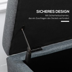 Säilytyspenkki eteiseen nappitikkauksella 125 x 49 x 41,5 cm harmaa