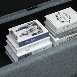 Säilytyspenkki eteiseen nappitikkauksella 125 x 49 x 41,5 cm harmaa